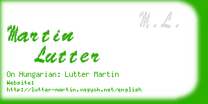 martin lutter business card